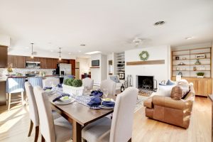 Professionally staged living room in a home for sale in Chester County
