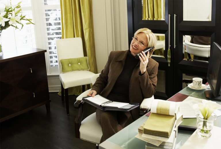Businesswoman working from home office