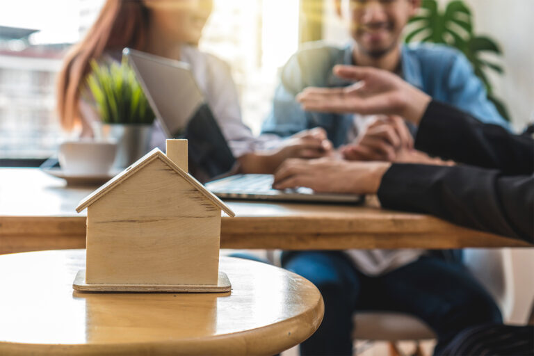 Realtor discussing real estate needs with home seller