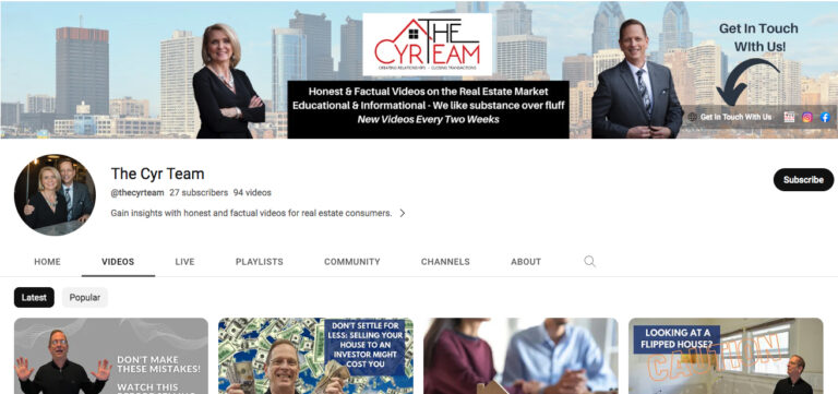 The Cyr Team YouTube real estate channel