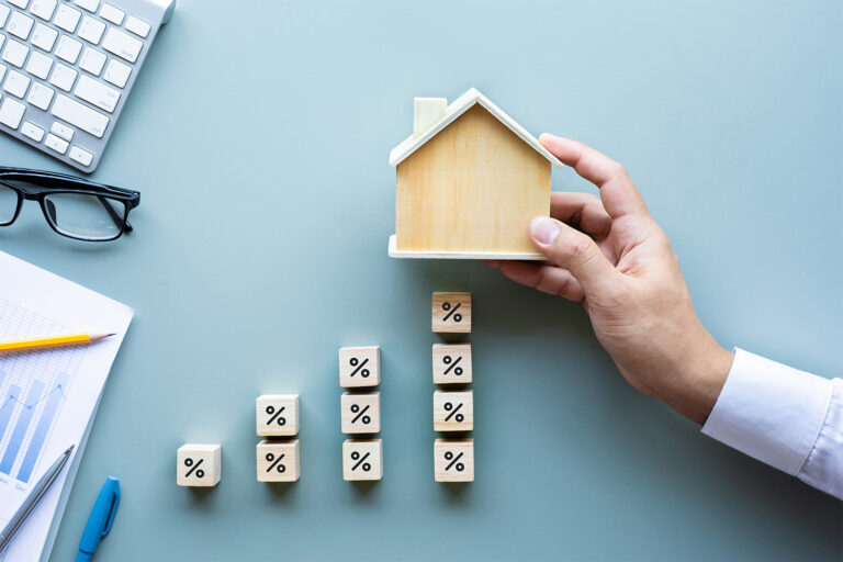 Rising mortgage rates concept