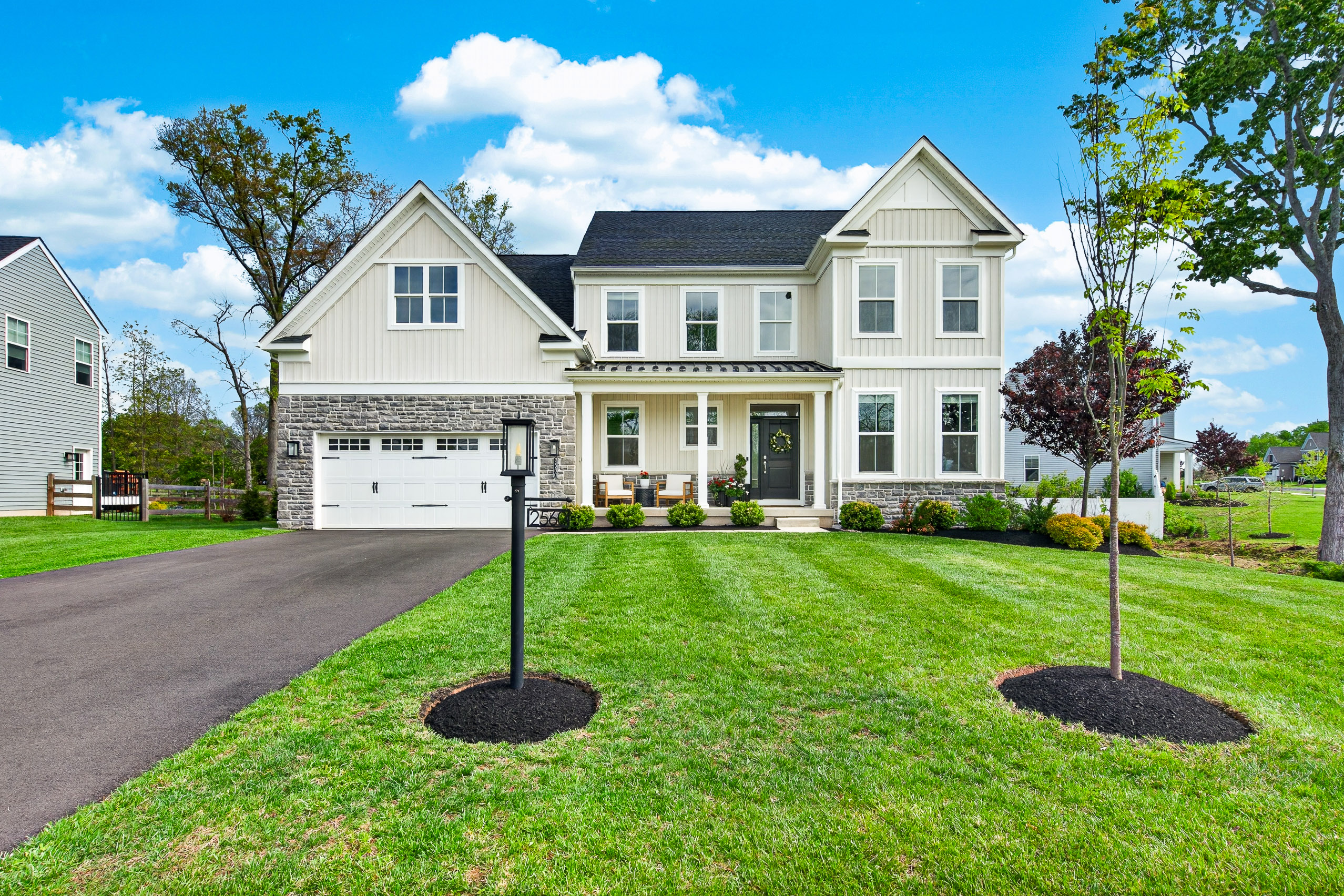 Front exterior of 2560 Holly Lane in Hatfield, PA — 2022 W.B. Homes Modern Farmhouse colonial