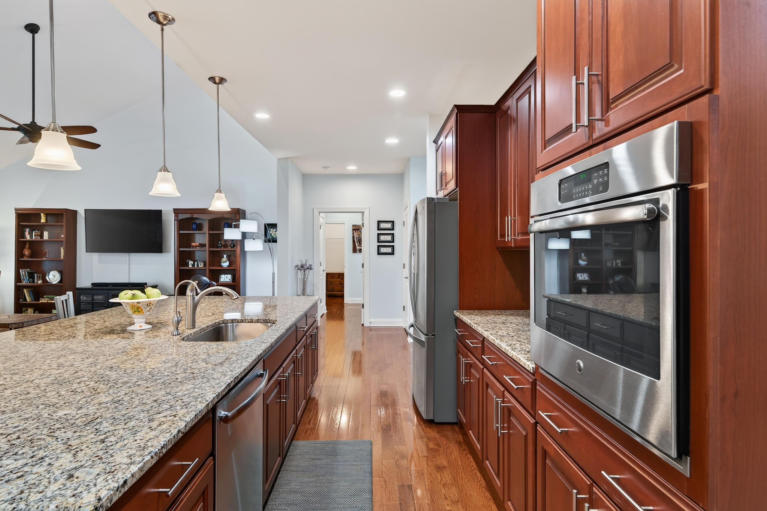 Kitchen with extra-large island at 151 Green Forest