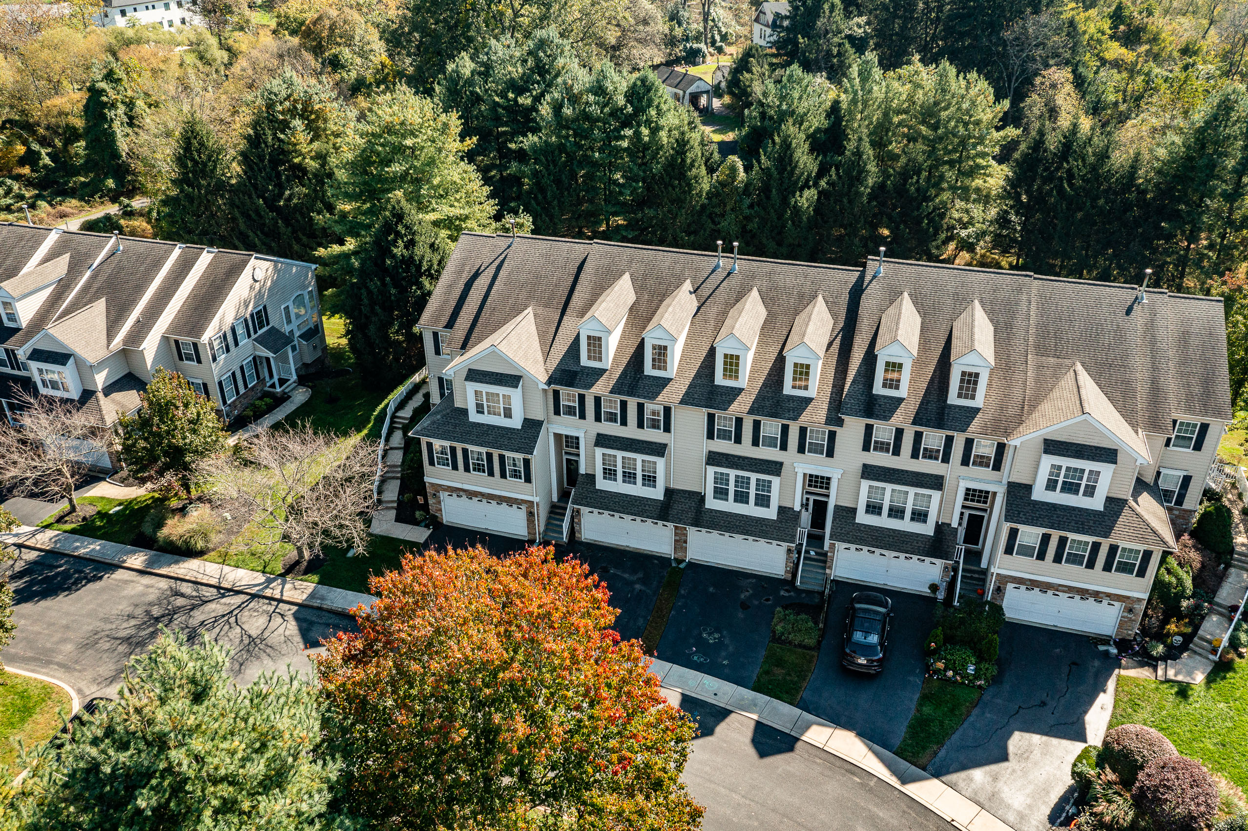 Aerial view of 232 S Azalea Ct in the Mews at Darlington Valley, Glen Mills